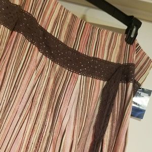 Midi Pink/Brown Summer Skirt